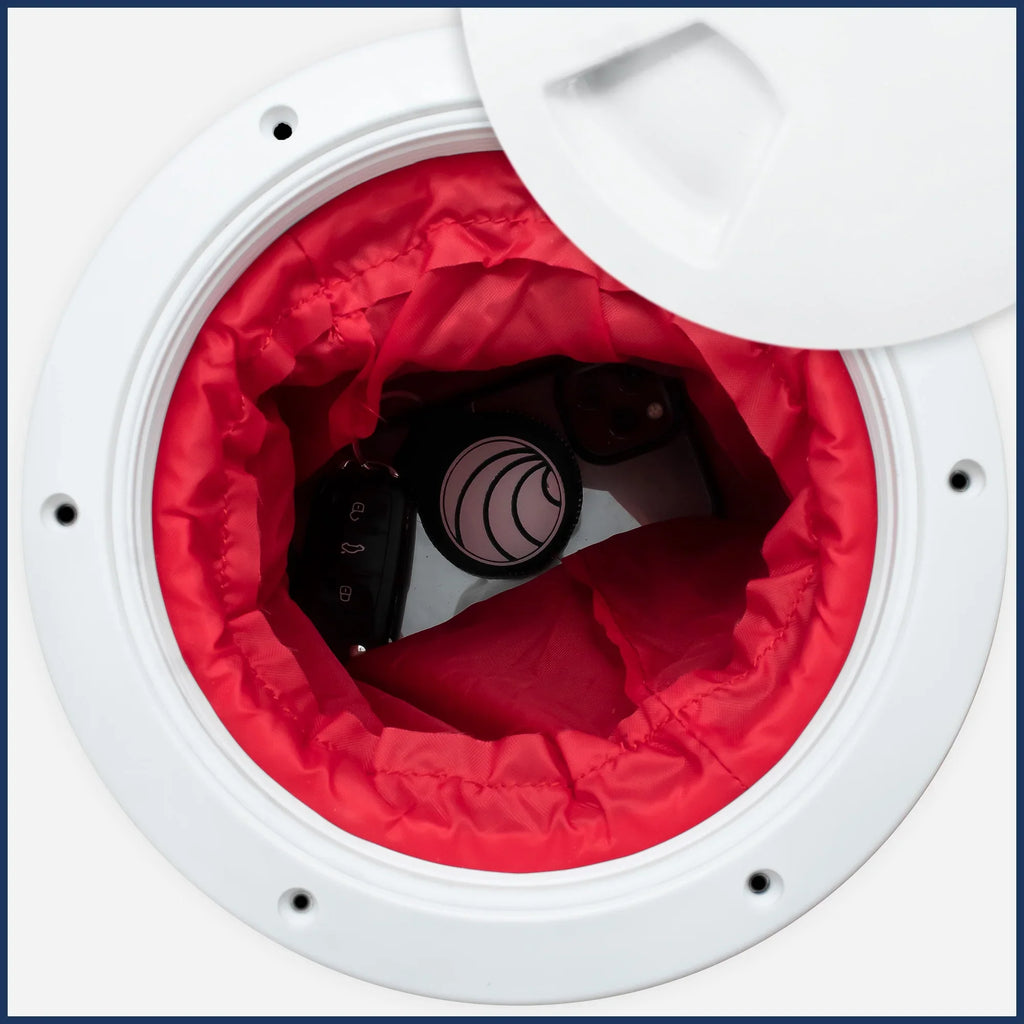 Five Oceans 6" Vessel Hatch, Marine Round Inspection Deck Plate Hatch with Detachable Coating and Storage Bag, Strong ABS White Plastic, for Pontoon, Fishing Watercraft Bass Vessel RVs, Caravan - FO4467