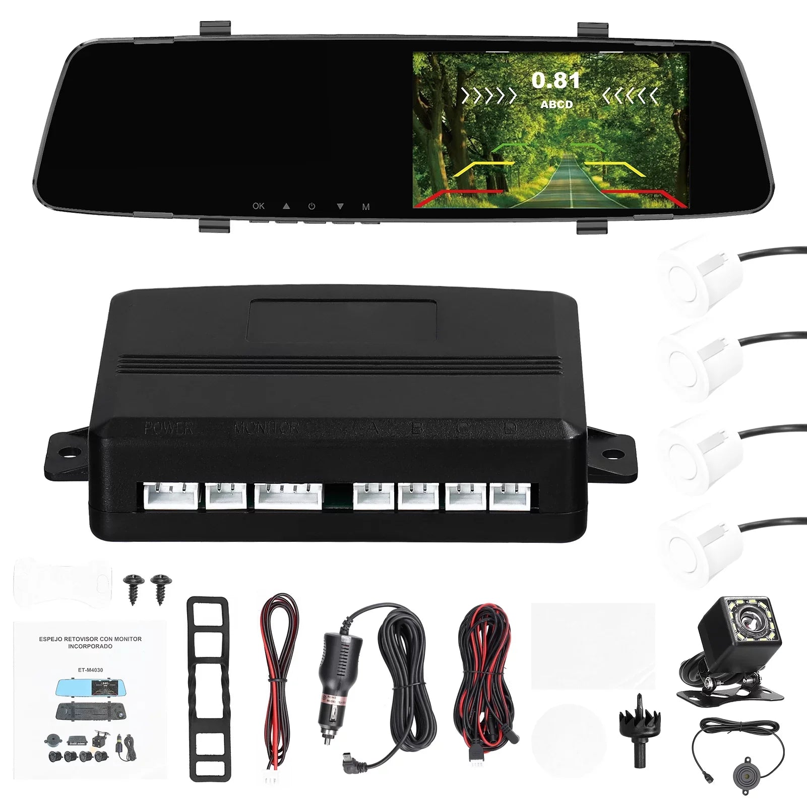 Shinysix Dash Camera,Dash Camera Dual Camera 4.3 4 Reverse Radars Rear Dual Camera Reverse Radars Rear 1080P DVR Dash Inch Screen Support Camera 4.3 Inch 4.3 Inch Screen Reco Dash Cam Rear