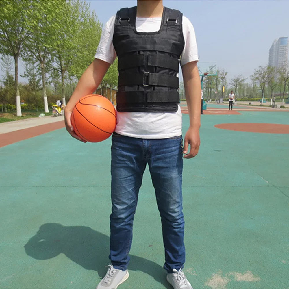 Meterk Max Loading 50kg Adjustable Weighted Vest Weight Jacket Oxford Exercise Weight Loading Cloth Strength Training (Empty)
