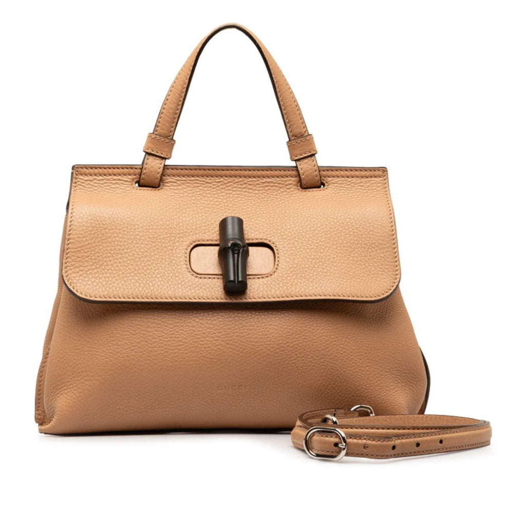 Pre-Owned Gucci Daily Bamboo Handbag Shoulder Bag 370831 Pink Leather Women's GUCCI (Good)
