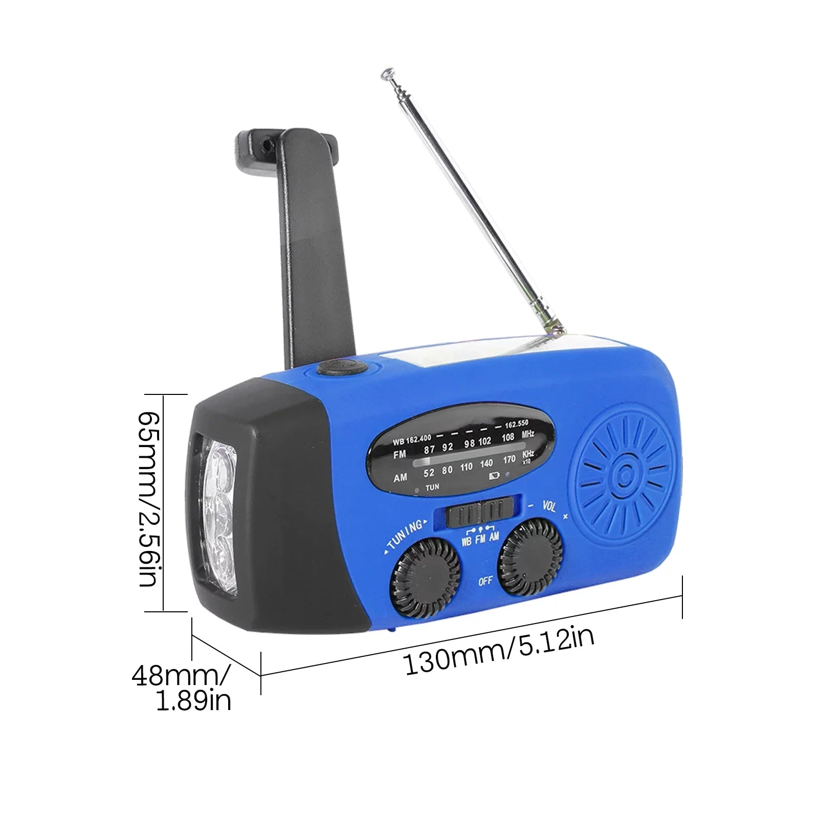 Emergency Hand Crank Solar Climate AM / / NOAA Emergency Environment Rechargeable Portable Power Bank with Solar Charging & Hand Crank & Battery Operated LED Flashlight Cell Reading Lamp fo