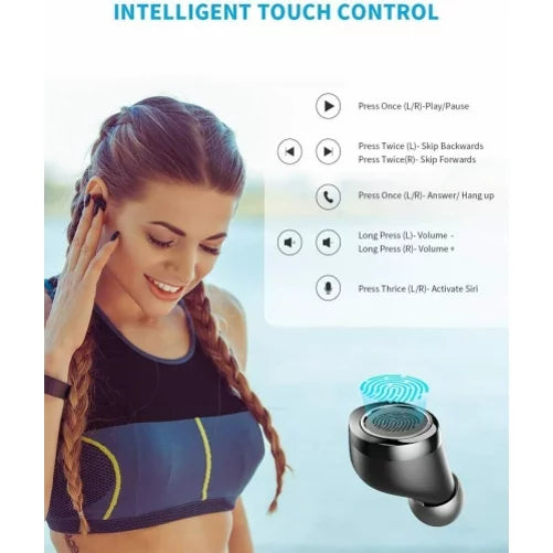 Wireless Earphones TWS Headphones True Stereo Earbuds w Mic Charging Case P5Y for Samsung Galaxy A30s A21 A20 A13 5G A12 5G A11 A10s A10e A03s A02s A01 - Sonim XP8 XP3 - Sony Xperia 1