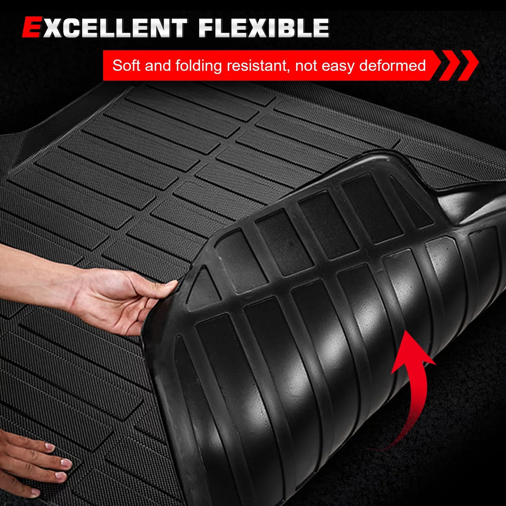 Ikon Motorsports Trunk Mat Suitable With 2021-2023 Jeep Wrangler 4xe, Black 3D Molded Car Rear Carpets Liner Protection TPE Thermo Plastic Elastomer All Climate Boot Tray Wrap Protector Pad