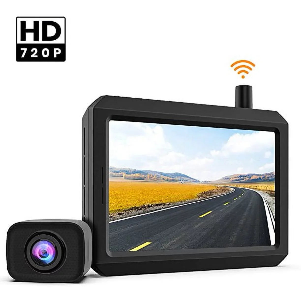 K7Pro HD Wireless Backup Camera for Trucks, Support 2 Cameras, 5″ TFT-LCD HD Monitor and Waterproof Rear View Camera for Car/SUV/Van/Mini RV/Pickup