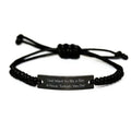 Turkish Van Cat for Cat Dad, I Just Want to Be a Stay at, Funny Turkish Van Cat Black Rope Bracelet, Engraved Bracelet from Friends