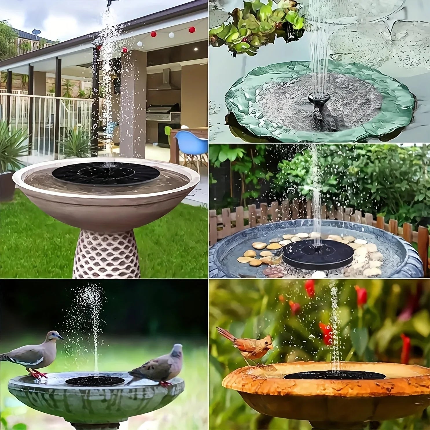 1pc Solar Bird Bath Fountain Pump - Independent Floating, for Gardens, Terraces, Ponds, and Swimming Pools - Waterscape Outdoor Solar Powered Fountain