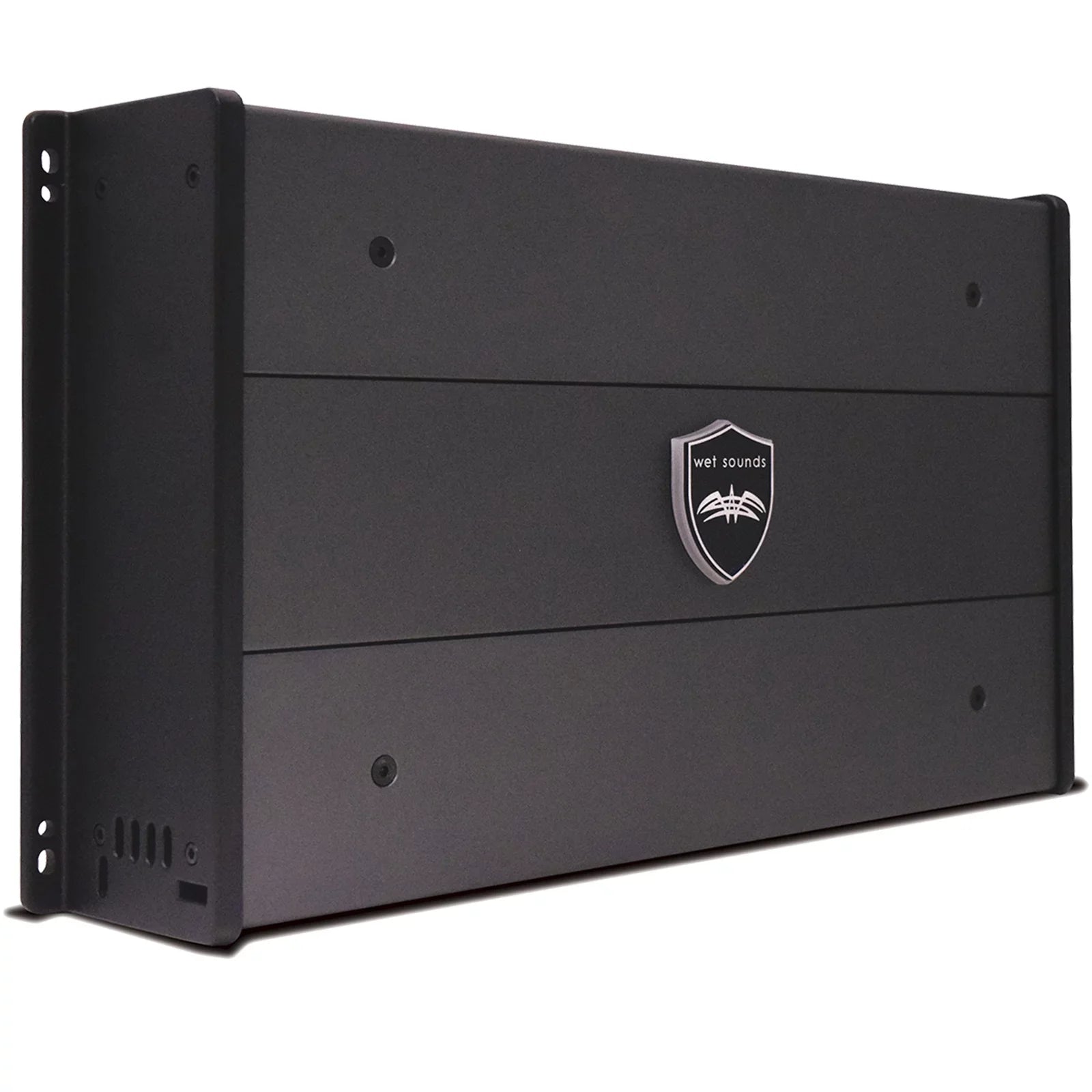 Wet Sounds ICON8B-FMINI 8" Black Tower Speakers with Stainless Steel MINI Fixed Clamps & SYN-DX2.3 1200 Watt Amplifier