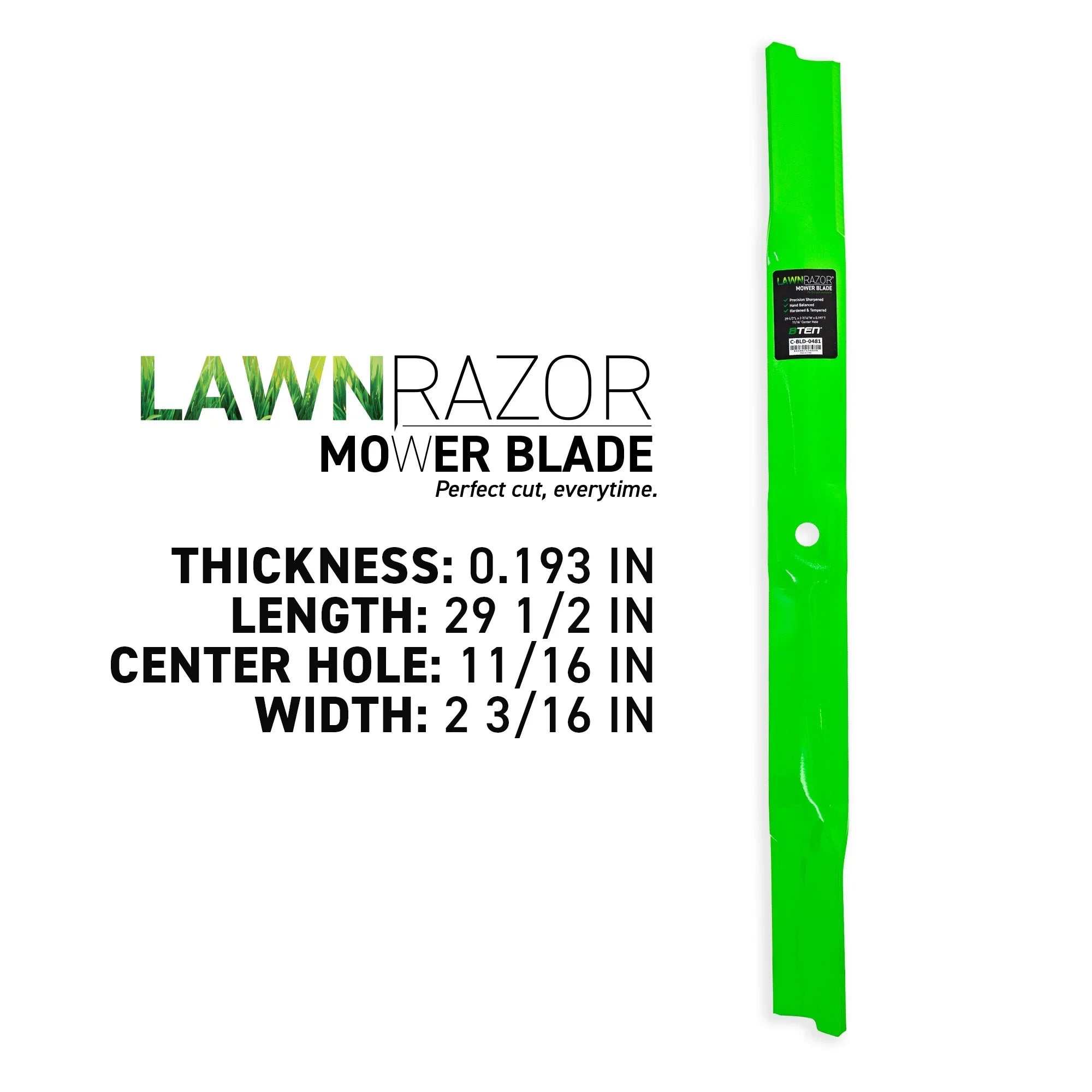 8TEN LawnRAZOR Blade for John Deere SX95 SX85 STX38 30-inch M89454 High Lift 810-CBL2603D