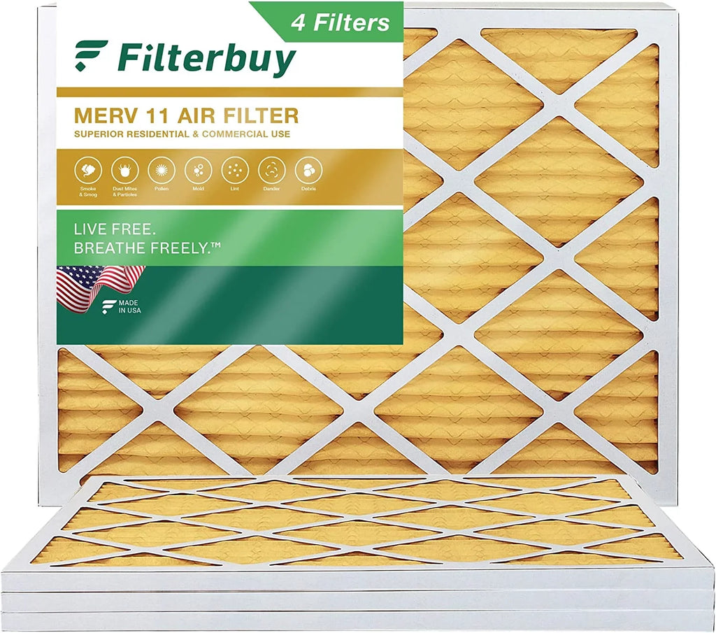 Filterbuy 14x18x1 MERV 11 Pleated HVAC AC Furnace Air Filters (4-Pack)
