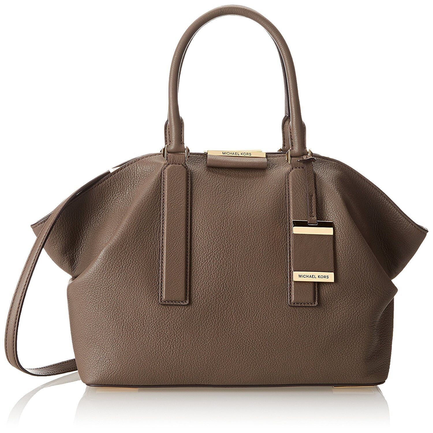 Michael Kors Brown Leather Elephant Lexi Large Satchel Shoulder Bag New