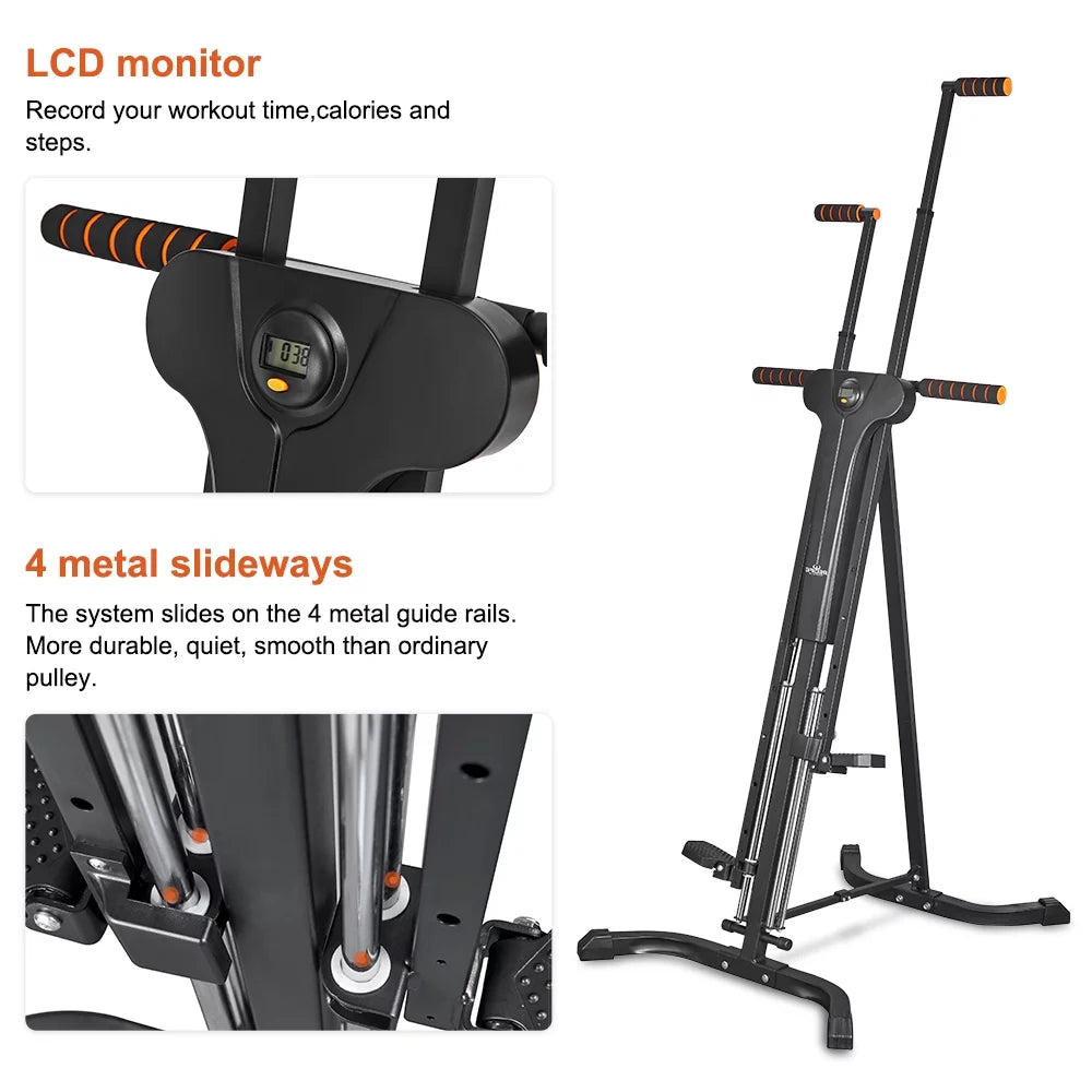 Relife Sports Vertical Climber Exercise Machine for Home Gym with LCD Display 5 Levels Adjustable