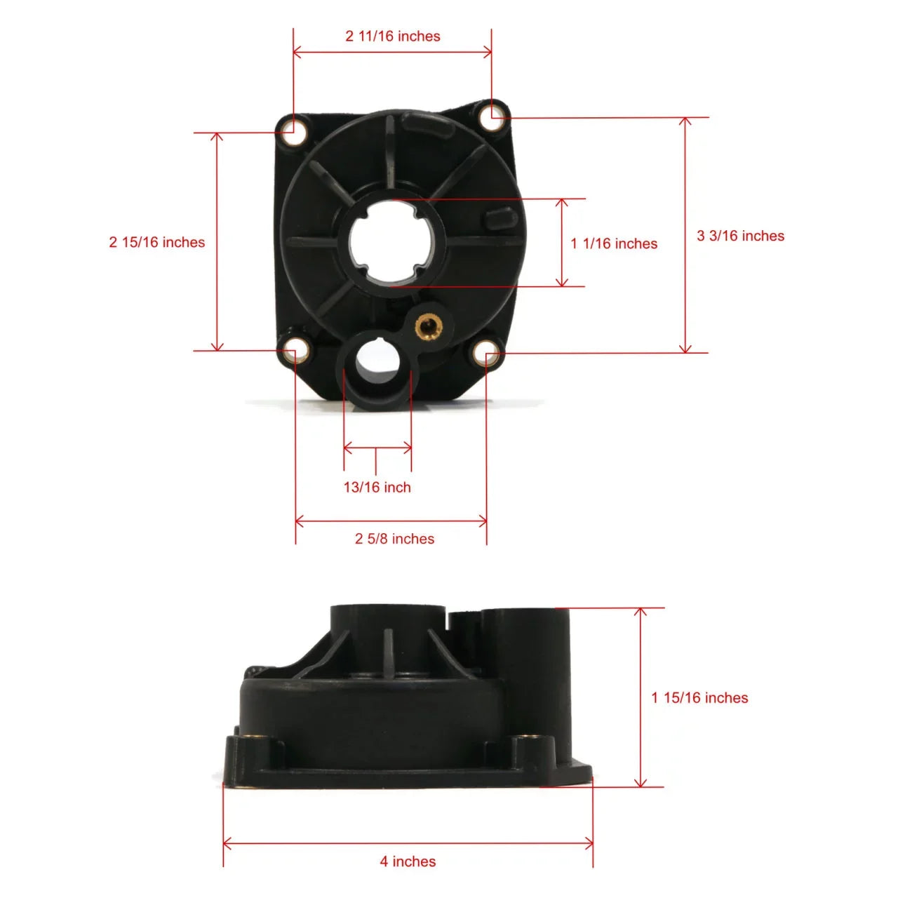 The ROP Shop | Water Pump Impeller Housing Repair Kit For Mallory 9-43408, 943408 Outboard Craft