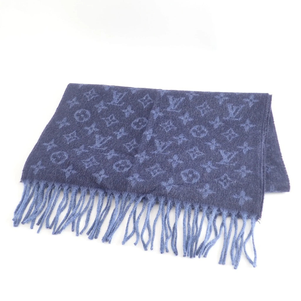 Pre-Owned LOUIS VUITTON M70257 Monogram Scarf Gradient Blue Marine Men's (Good)