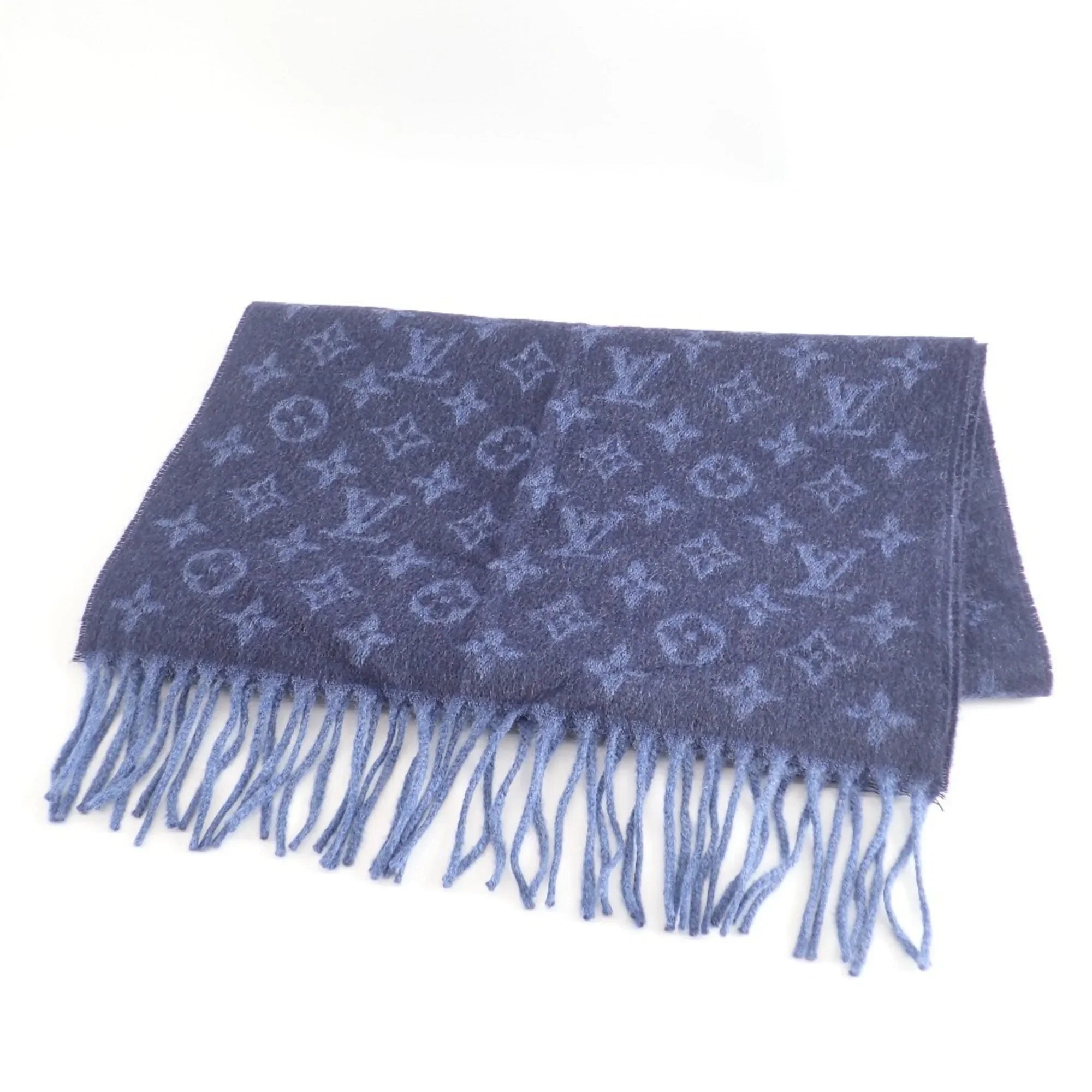 Pre-Owned LOUIS VUITTON M70257 Monogram Scarf Gradient Blue Marine Men's (Good)