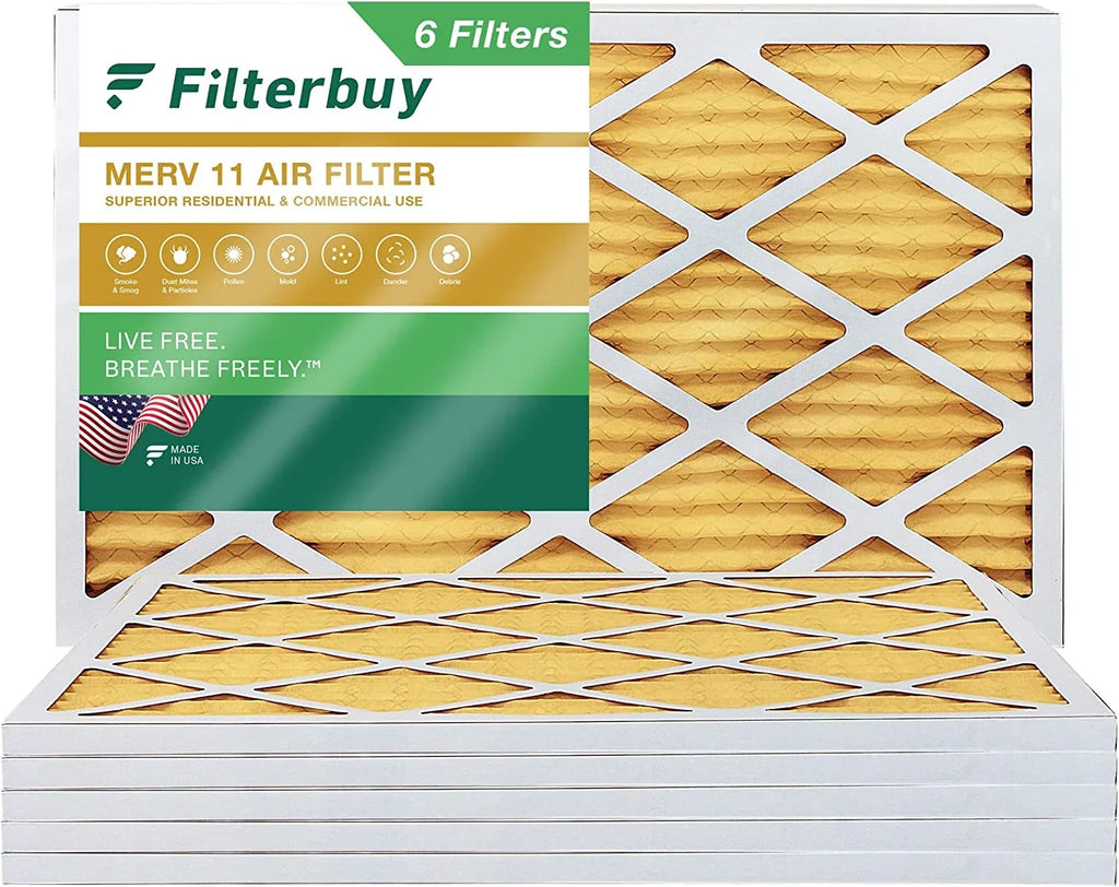Filterbuy 8x30x1 MERV 11 Pleated HVAC AC Furnace Air Filters (6-Pack)