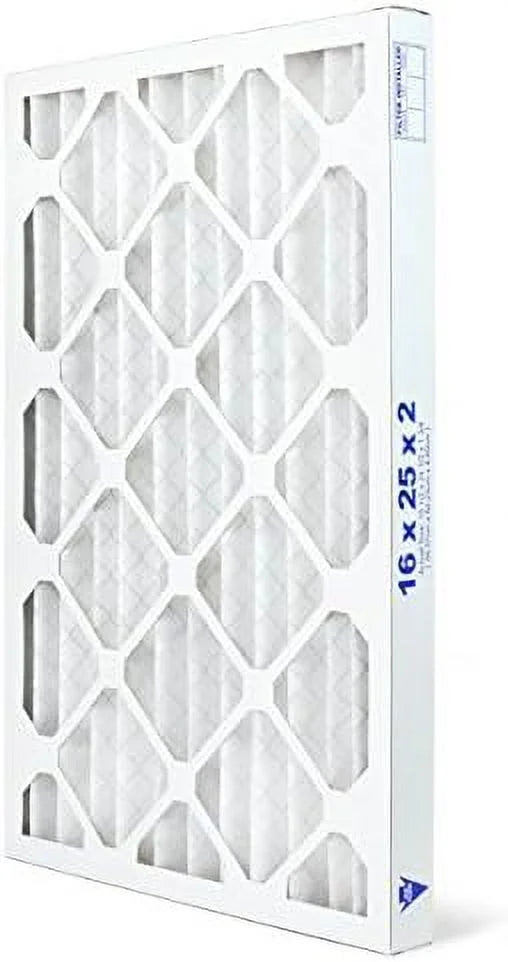 16X25x2 Air Filter MERV 11 Pleated HV Furne Air Filter, Allergy 6-Pk, Made In The