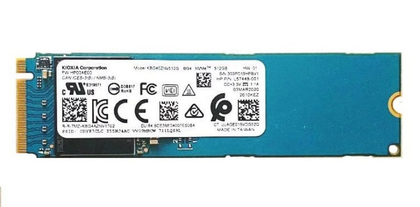 Genuine HP NVMe M.2 PCIe 512GB SSD Drive L57448-001 KBG40ZNC512G