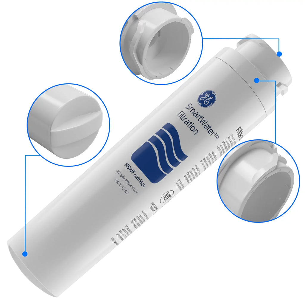 MSWF Refrigerator Water Filter, Replacement for GE MSWF, Tier1 RWF1062, Aquafresh WF282, Arrowpure APF-1800, AQUACREST AQF-MSWF and Ice Pure RWF1500A Pack of 6