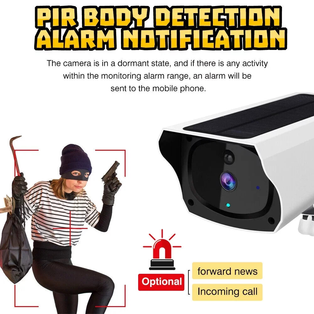 MDHAND 1080P Home Security Camera System Outdoor, Solar Camera Pro Wireless Outdoor Surveillance Camera, IP66, AI Detection + 32 GB Memory Card