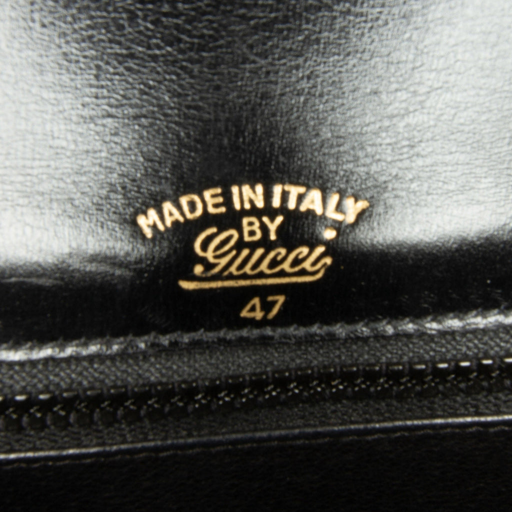 Pre-Owned Authenticated Gucci Bamboo Night Calf Leather Black Handbag Top HandleBag Unisex (Good)
