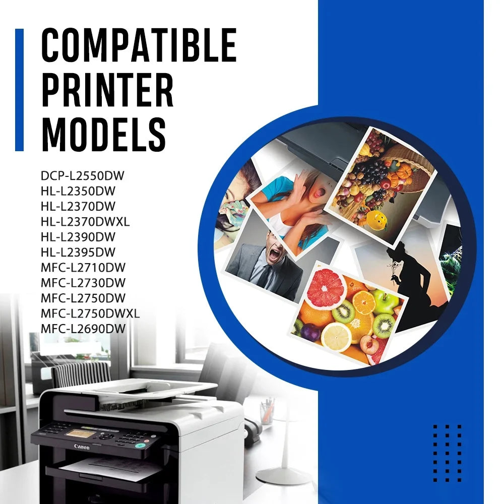 TN-760 Toner Cartridge Black High Yield and DR730 Drum Unit Set Matching for Brother DCP-L2550DW HL-L2350DW MFC-L2710DW MFC-L2690DW Printer (3x TN760 Toner, 2x DR730 Drum Unit )