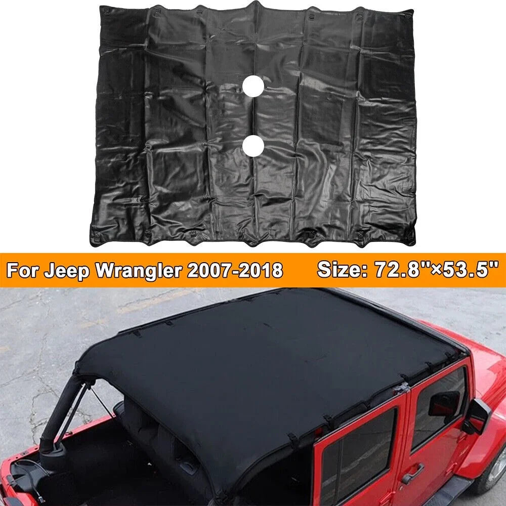 Enjoy Comfort and Sun Protection with Leather Top Sunshade for Jeep Wrangler JK JKU 07-18 - Easy Installation
