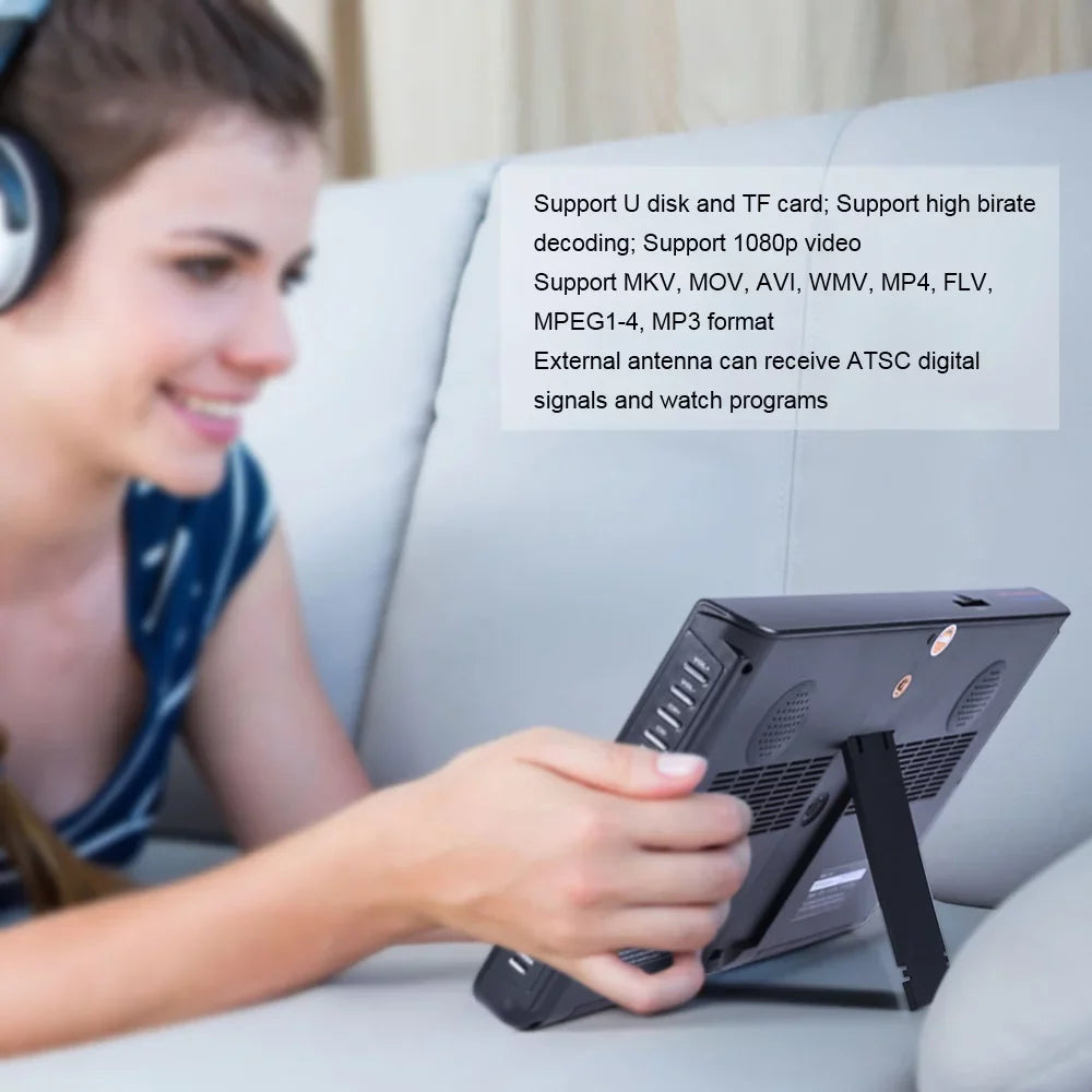 LEADSTAR Video Player,Caravan Outdoor or Freeview L-ED TV Freeview LED TV Screen Freeview Car Caravan Outdoor Support U-SB 10 Inch Portable TV Video Player Screen Freeview L-ED Video Player Car