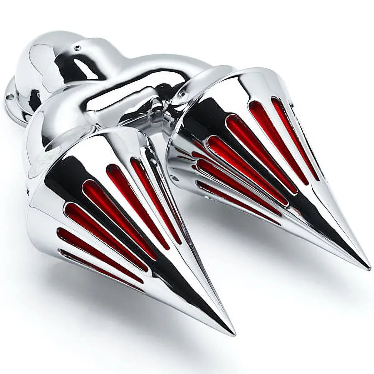 Krator Chrome Dual Spike Intake Air Cleaner Filter Kit Suitable with Harley-Davidson Sportster Custom Applications