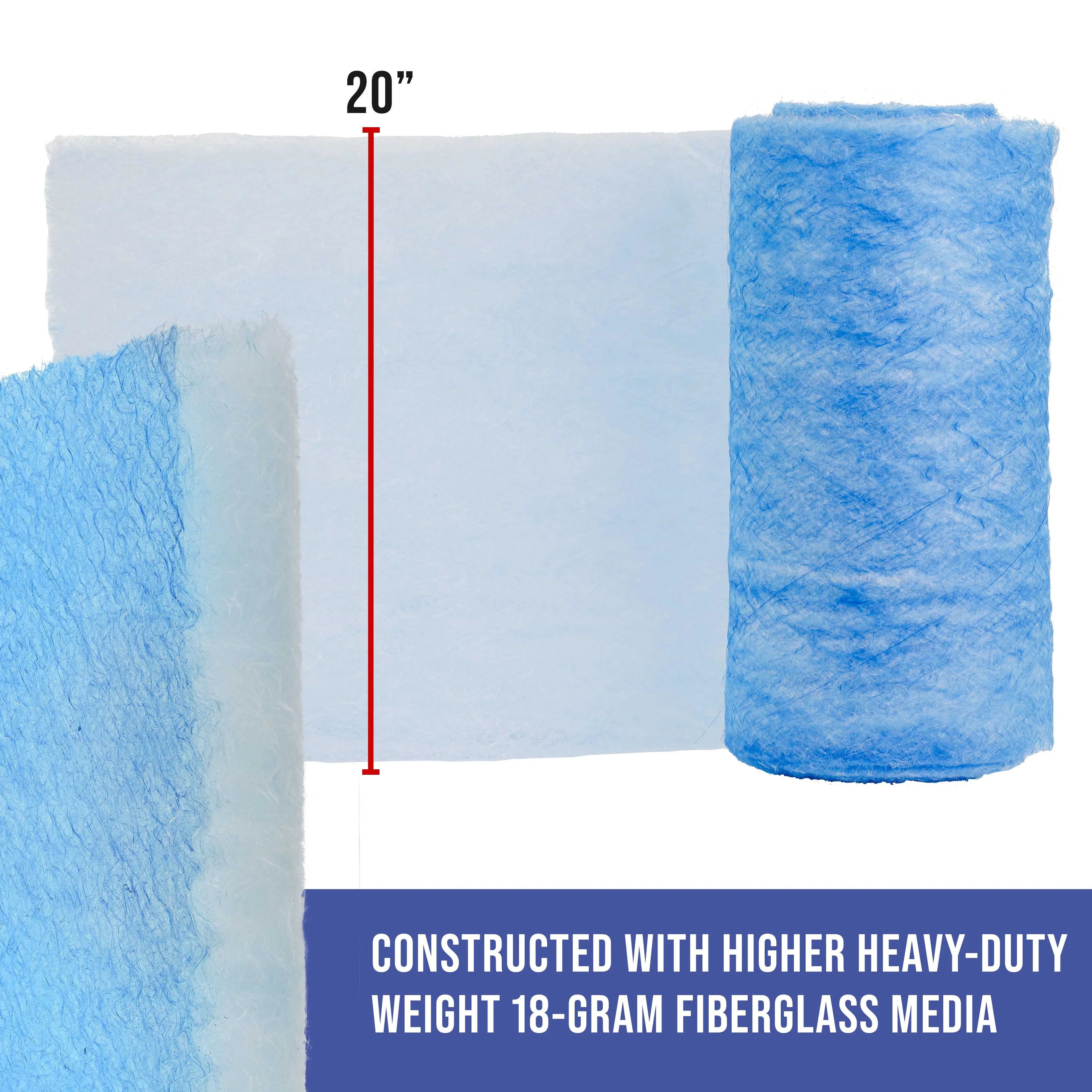 Master Elite Premium Paint Spray Booth Exhaust Filter Roll, 20.5" x 100' - 18 Gram Heavy-Duty Fiberglass Paint Arrestor - Captures Traps Overspray Paint Particles in Car Autobody Refinish Booths