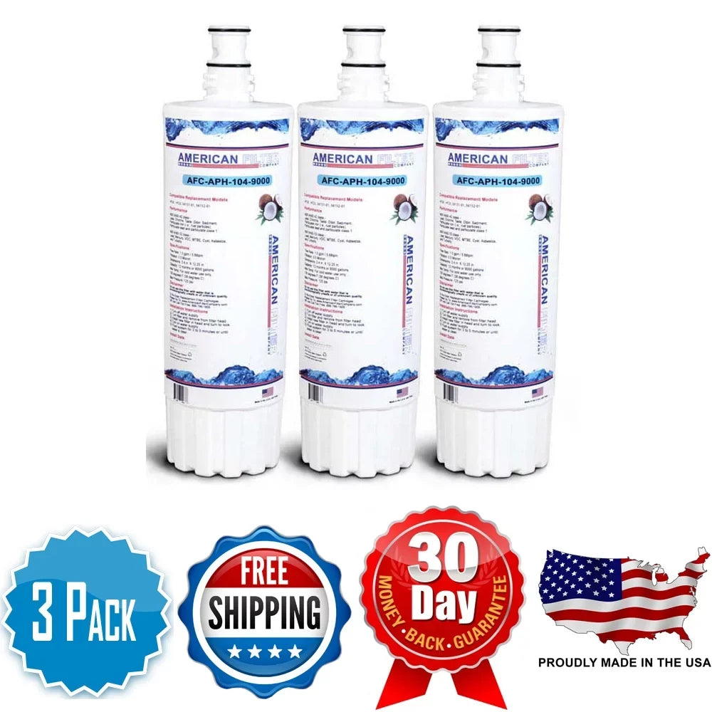 AFC Brand , Water Filters , Model # AFC-APH-104-9000 , Suitable with CUNO® HF25 - 3 Pack - Made in U.S.A.