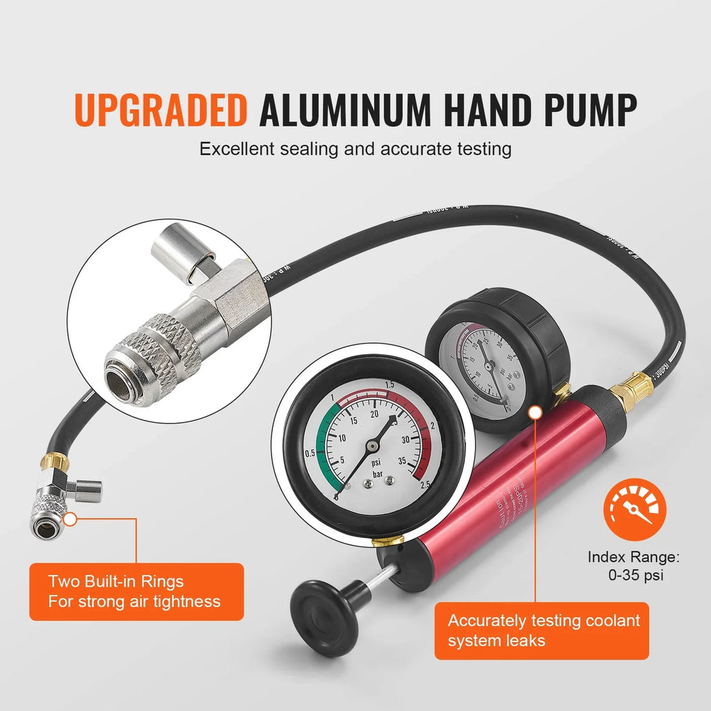 BENTISM 14 Pcs Radiator Pressure Tester Coolant Vacuum Purge Refill With Adapters