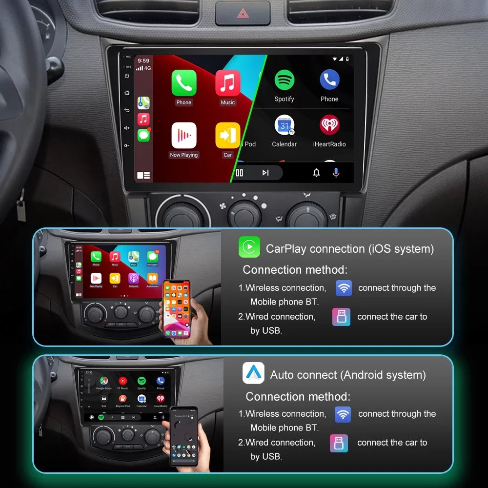 JMANCE Android 10 Car Stereo for Toyota Sienna 2011-2014 Support Wireless Apple CarPlay Andriod Auto with Backup Camera