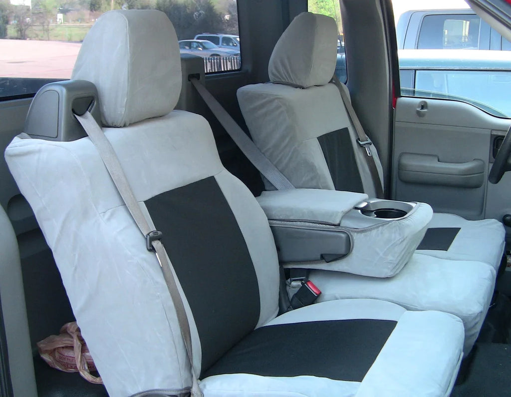 F369 2004-2008 Ford F150 XLT Super Cab Front 40/20/40 Split Seat with Adjustable Headrests, Center Opening Console in Gray Twill