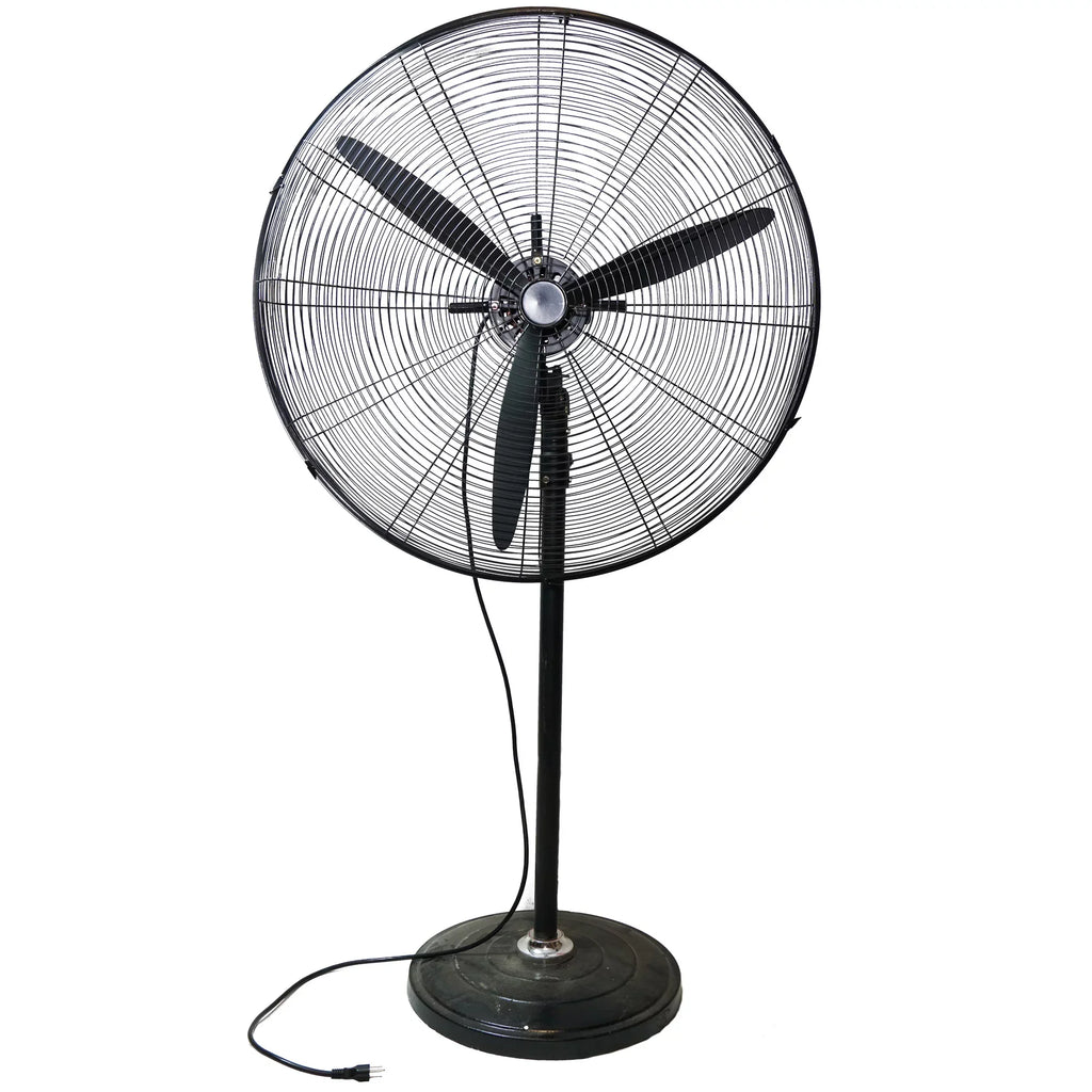 Northlight 30" Adjustable 3-Speed Oscillating Industrial Pedestal Fan - Black