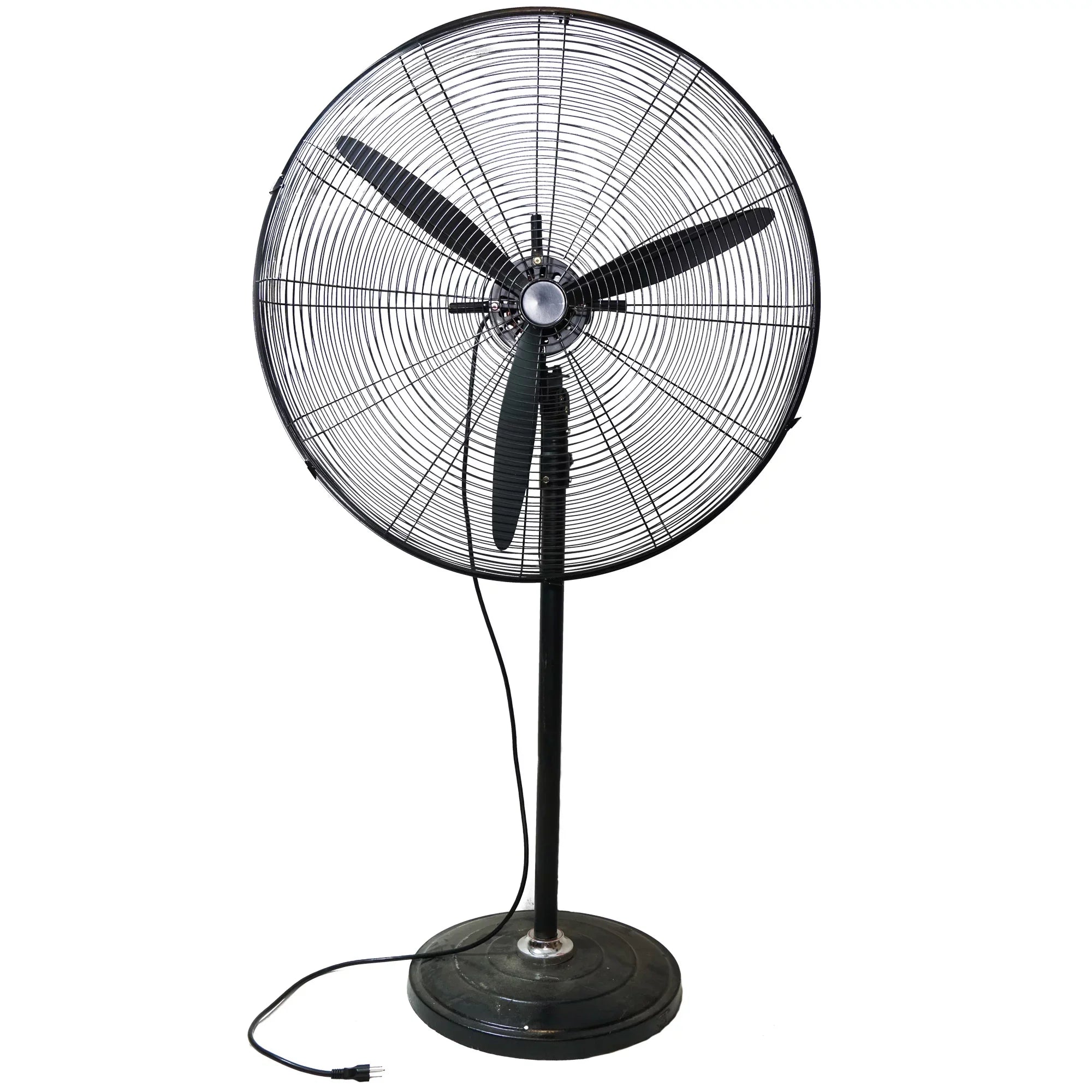 Northlight 30" Adjustable 3-Speed Oscillating Industrial Pedestal Fan - Black
