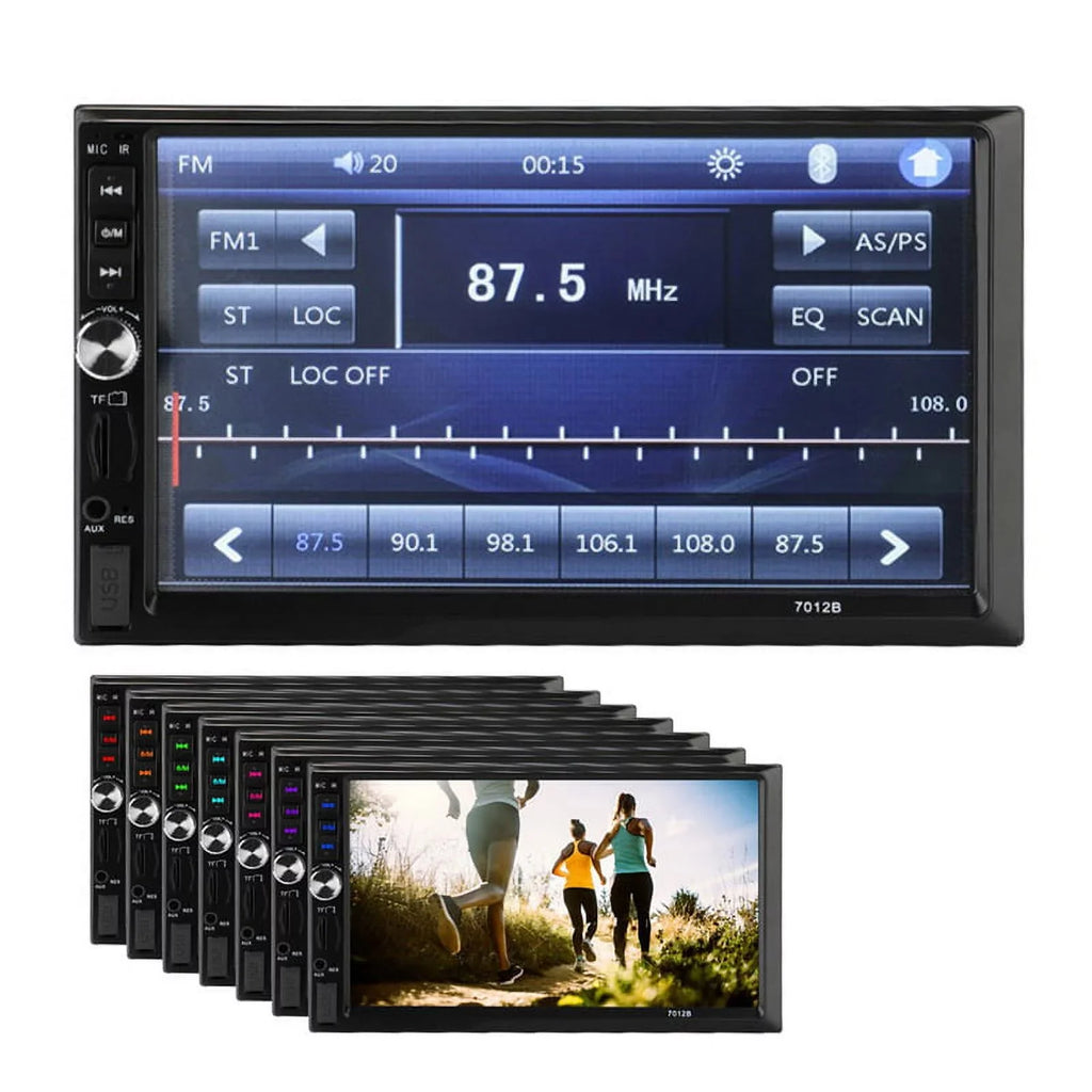 Polarlander Car Stereo Car Audio Double Din 7-inch HD Touch Screen Car radio Player with Multimedia SD USB FM AUX MP5/4/3 mirror link function Bluetooth with 4LED backup camera
