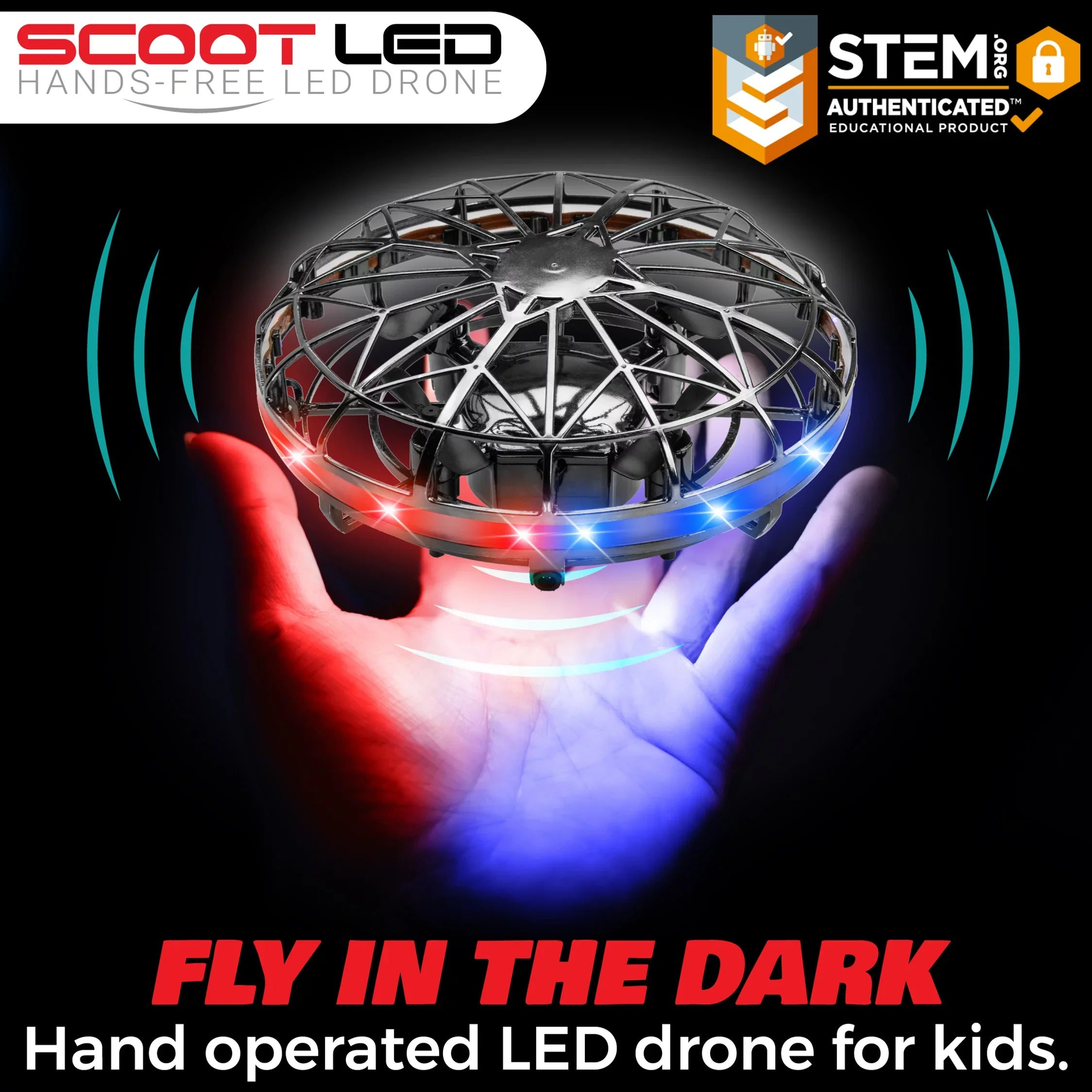 Force1 Scoot Mini UFO Drone | Kids Aerial Mini Drone Hand Controlled Indoor Flying Hover Ball with LED Lights Toy for Boys and Girls