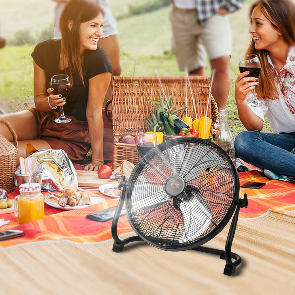 SKYSHALO 16-inch Cordless Fan Heavy Duty Metal Fans Variable Speed 360 Degree Tilt