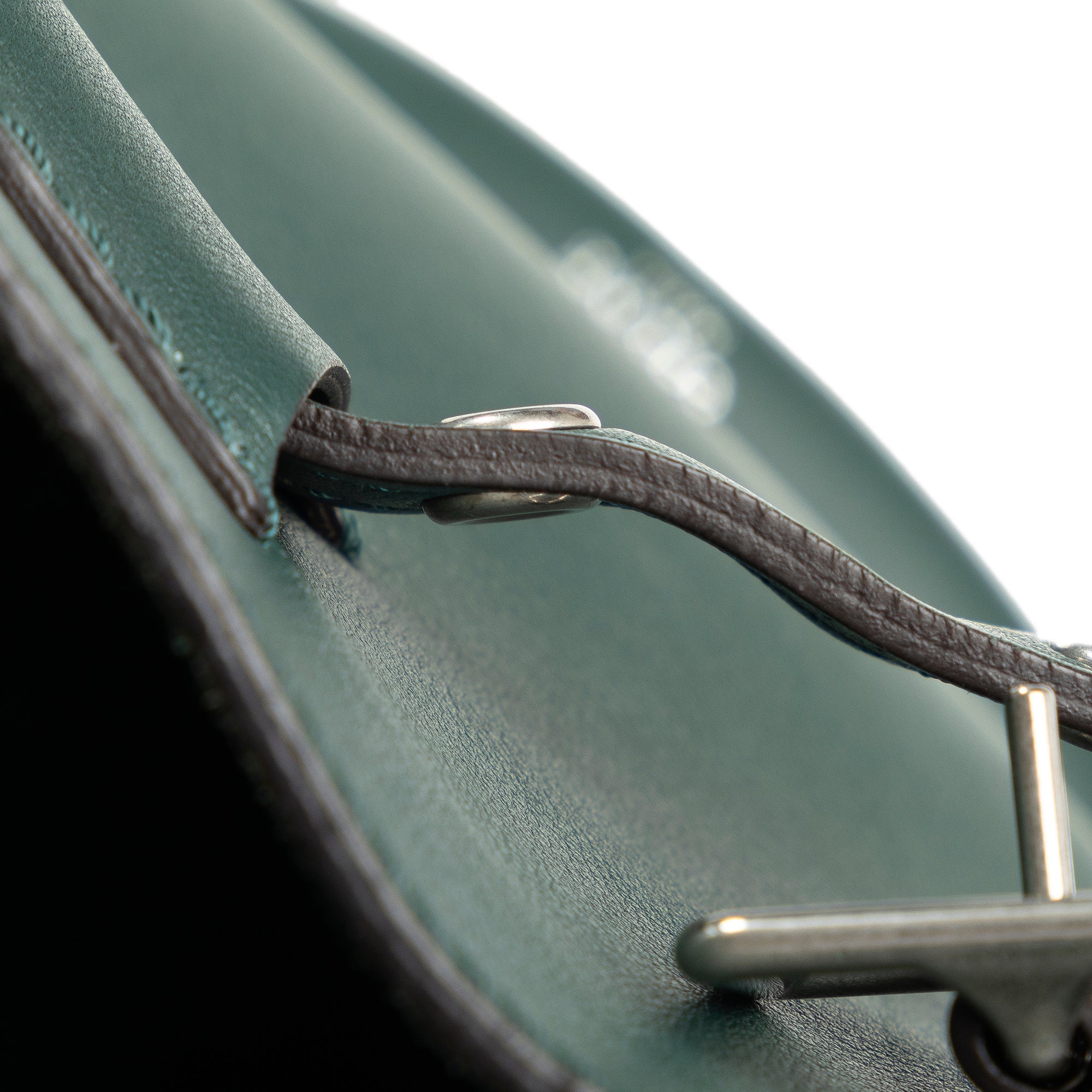 Pre-Owned Authenticated Celine Big Bag Bucket Calf Leather Green Bucket Bag DrawstringBag Unisex (Good)