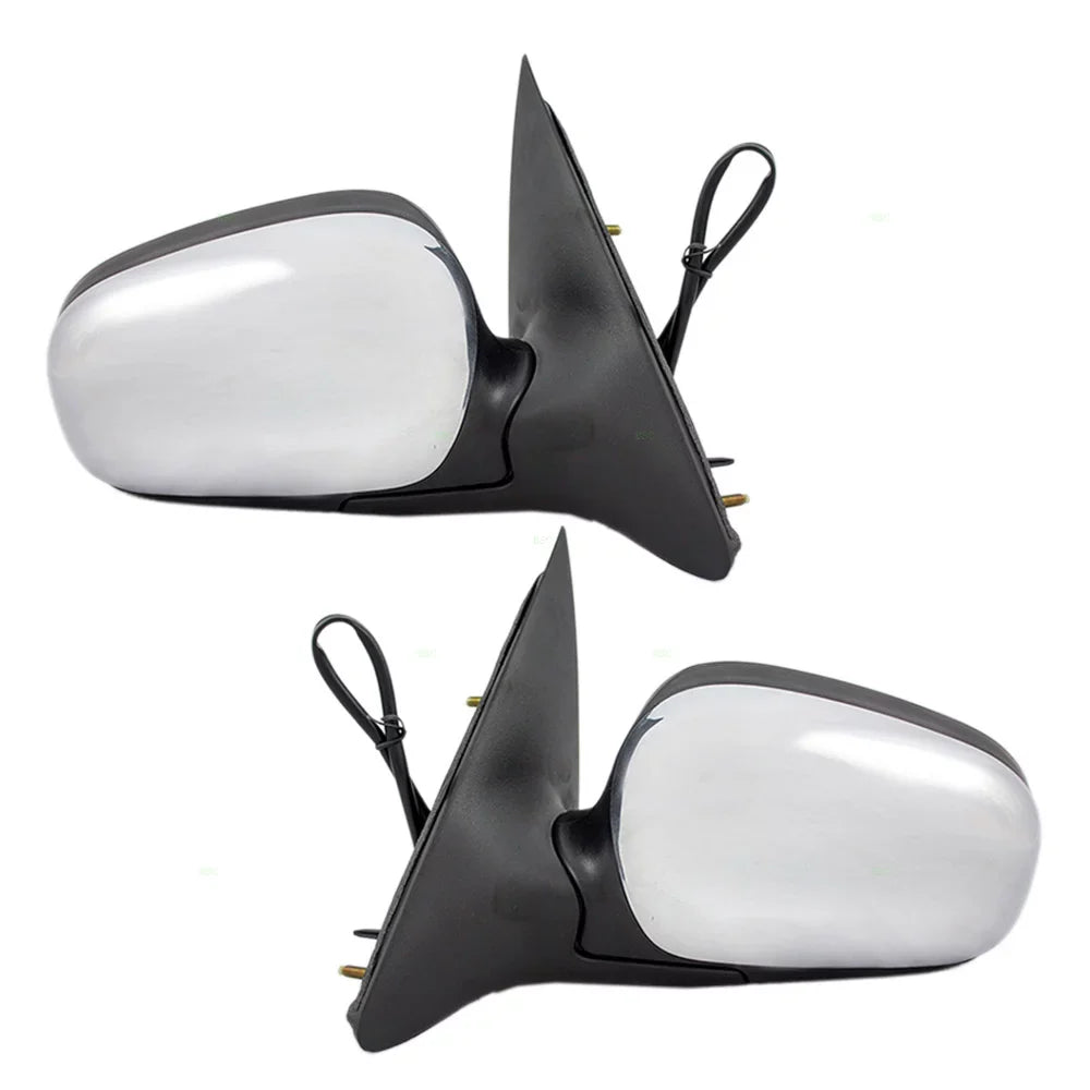 Brock Replacement Driver and Passenger Performance Upgrade Power Side View Mirrors with Chrome Fitting with 98-08 Crown Victoria Grand Marquis 6W7Z17683AA 6W7Z17682AA