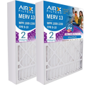 20x25x5 Air Filter MERV 13 Comparable to MPR 1500 - 2200 & FPR 9 Suitable with Air Bear 255649-102 Premium USA Made 20x25x5 Furnace Filter 2 pack by AIRX FILTERS WICKED CLEAN AIR.