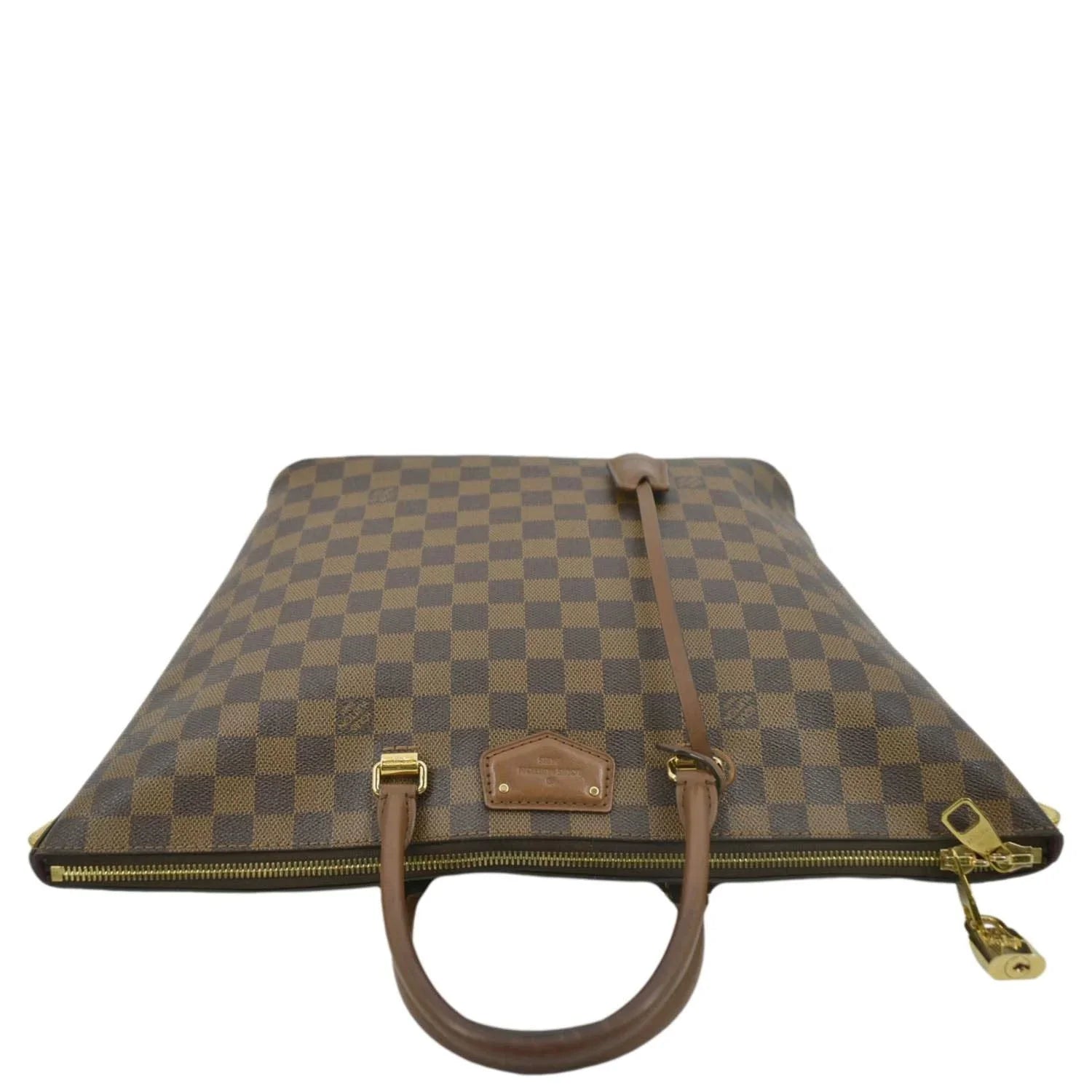 Pre-owned LOUIS VUITTON Belmont Damier Ebene Tote Bag Brown