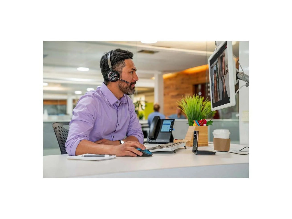 Poly Voyager Focus 2 USB-A Bluetooth Stereo Headset - Siri, Google Assistant - Stereo - USB Type A - Wired/Wireless - Bluetooth - 298.6 ft - 20 Hz - 20 kHz - On-ear, Over-the-head - Binaural - Supr...