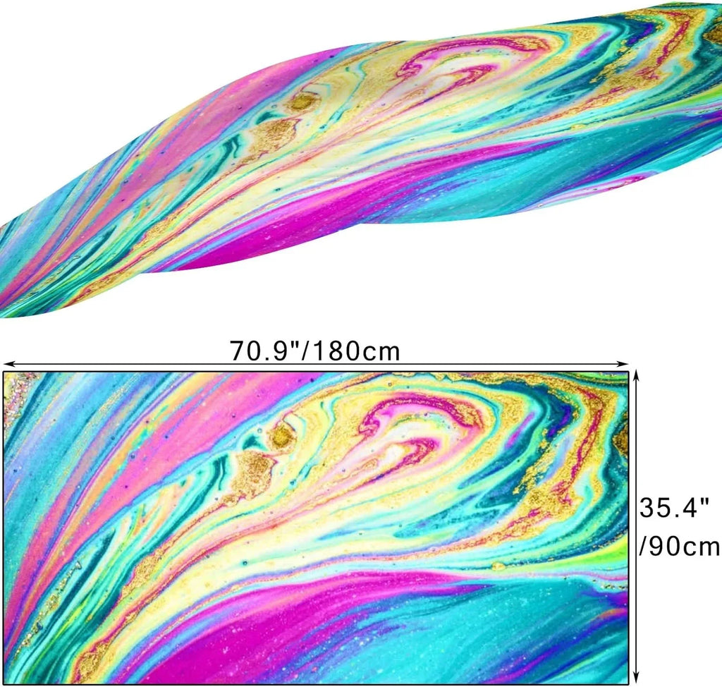 Hyjoy Watercolor Marble Art Long Silk Neck Scarf Lightweight Shawl Wrap Scarves for Women Girls
