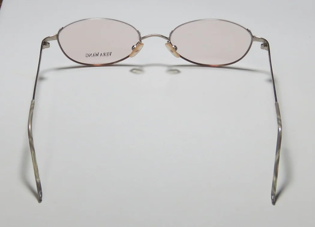NEW VERA WANG V04 WOMENS/LADIES DESIGNER HALF-RIM SILVER "SCHOOL TEACHER PROFESSOR" LOOK MADE IN JAPAN FRAME DEMO LENSES 47-17-130 EYEGLASSES/EYEWEAR