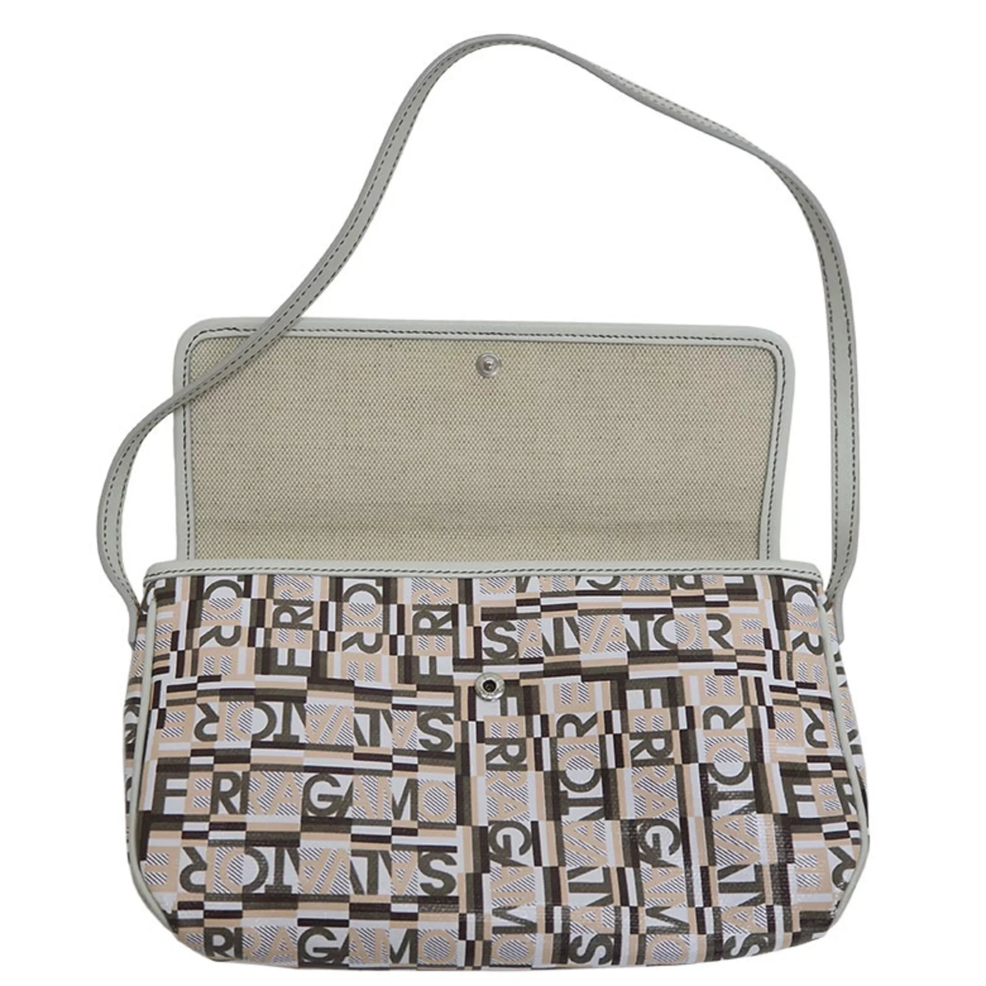 Pre-Owned Salvatore Ferragamo PVC,Leather Shoulder Bag Beige (Good)