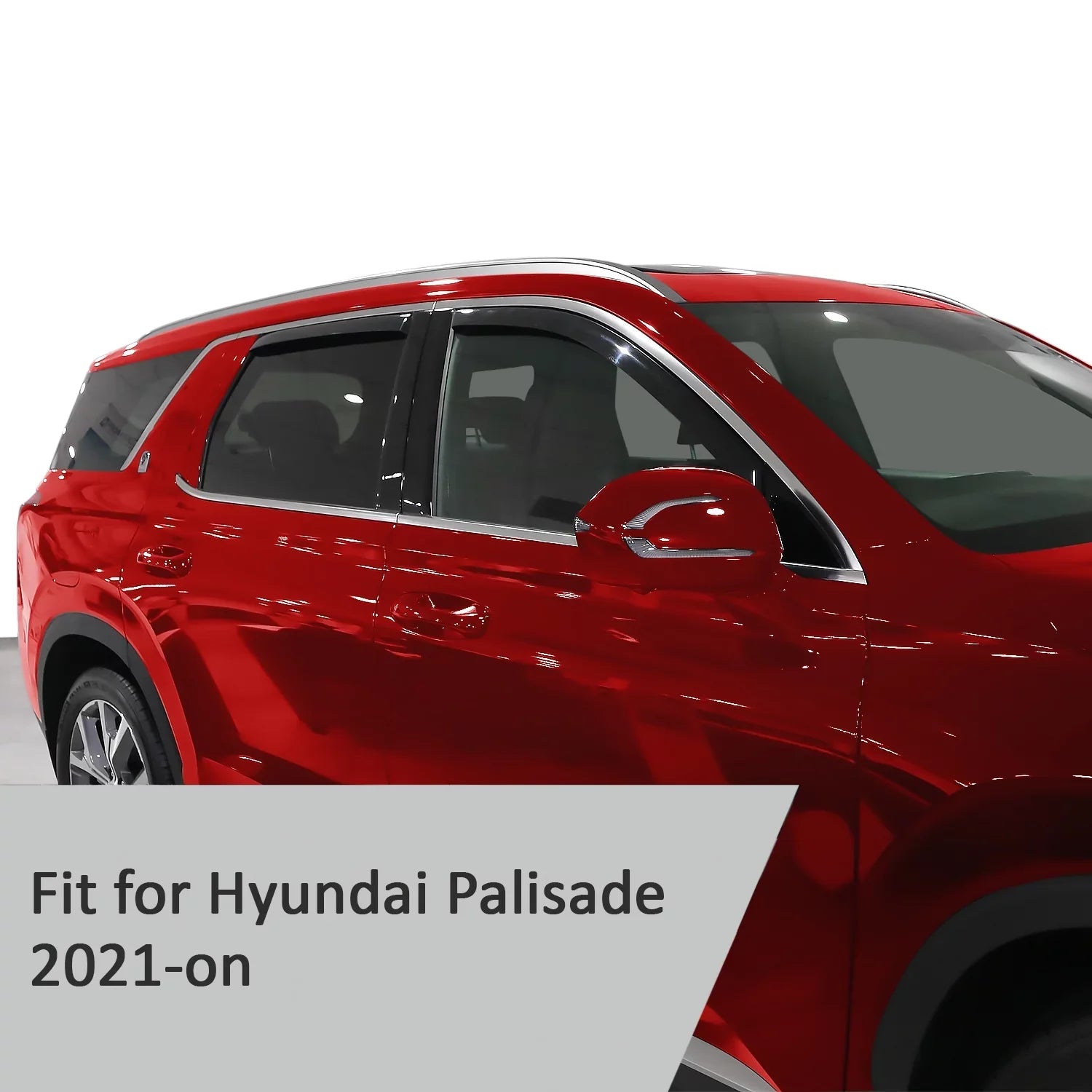 Voron Glass in-Channel Extra Resilient Rain Guards for Hyundai Palisade 2021-2024, Window Deflectors, Vent Window Visors, 4 Pieces - 220240