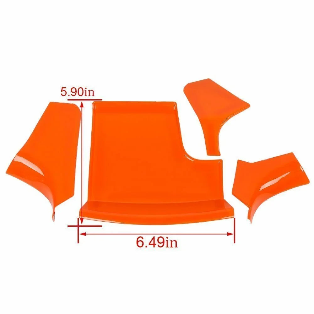 Teledu 17x Orange Set Center Console Dash Panel Shield Trim Kit