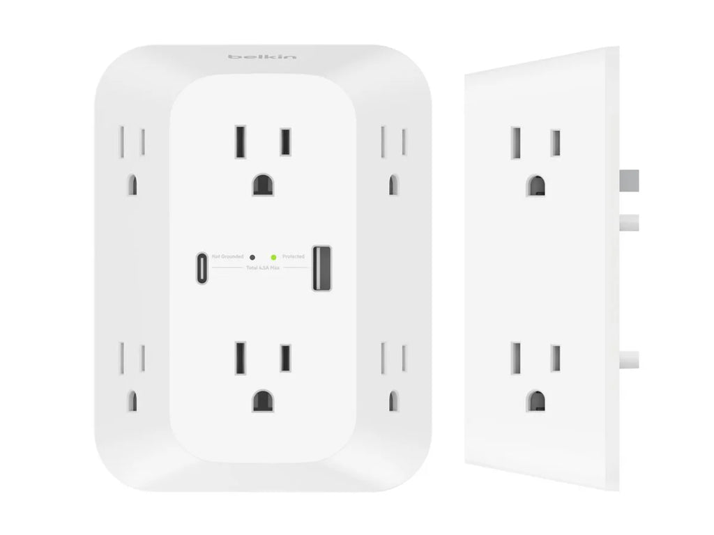 Belkin - Surge protector (wall mountable) - AC - output connectors: 8