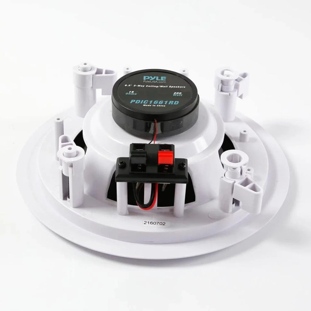 Pyle PDIC1661RD 6.5 Inch 200 Watt In Ceiling Wall 2 Way Speaker System (4 Pairs)